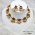 Joban Fashion Women Ruby Copper Necklace Set | Grocsy