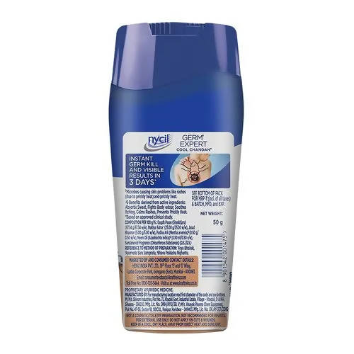 Nycil Germ Expert Cool Chandan Prickly Heat Talcum Powder | Grocsy