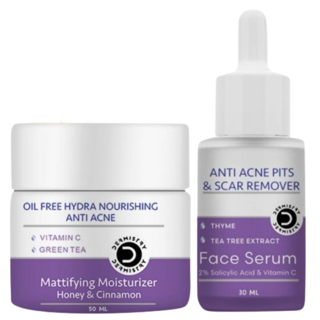 Dermistry Anti Acne Mattifying Moisturizer & Anti Acne Face Serum | Grocsy