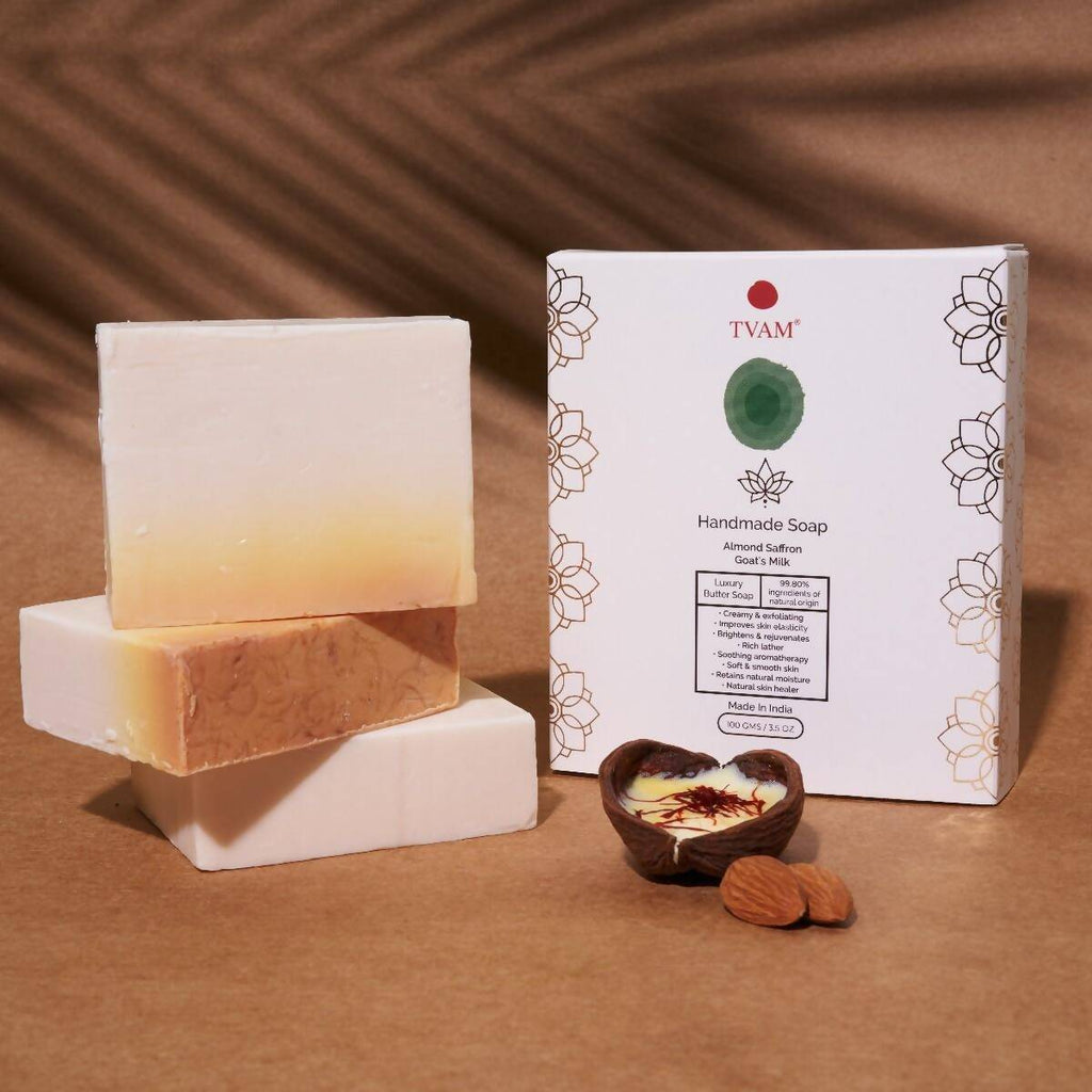 Tvam Handmade Soap – Almond Saffron Goat's Milk | Grocsy