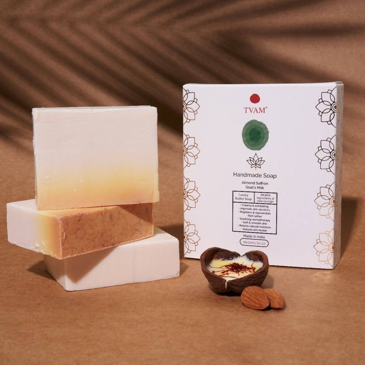 Tvam Handmade Soap – Almond Saffron Goat's Milk | Grocsy