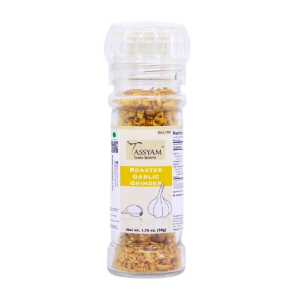 Tassyam Organics Roasted Garlic Pods Grinder Bottle | Grocsy