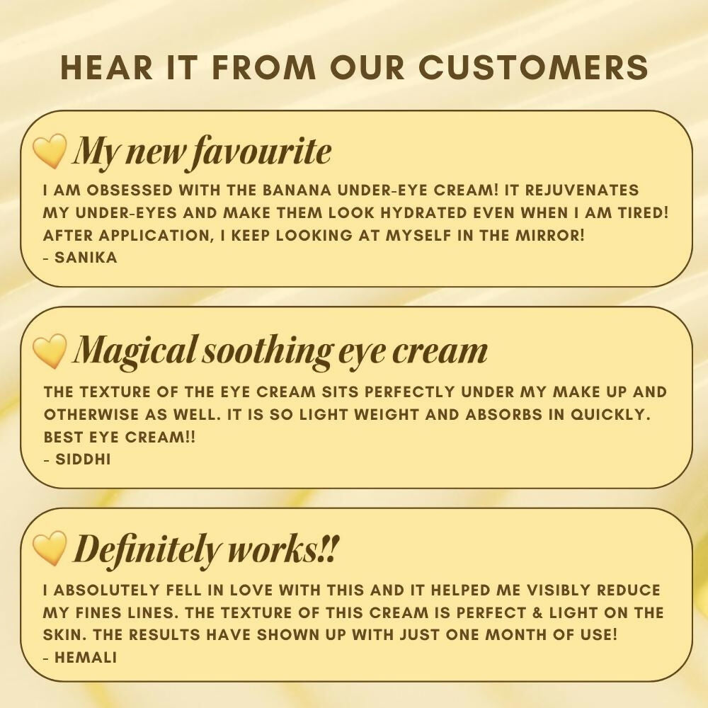 The Skin Diet Company Banana Brightening Under-Eye Cream - Dark Circles, Fine Lines with Niacinamide | Grocsy