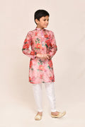 Joban Fashion Georgette Peach Kurta With Straight Fit Pant | Grocsy
