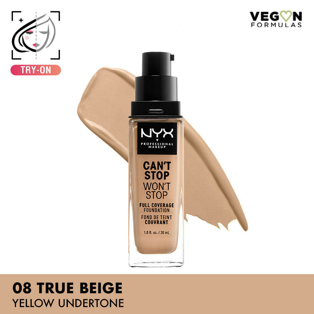 NYX Professional Makeup Can't Stop Won't Stop Full Coverage Foundation - True Beige | Grocsy