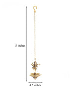 eCraftIndia Brown Dancing Ganesha Brass Hanging Diya | Grocsy