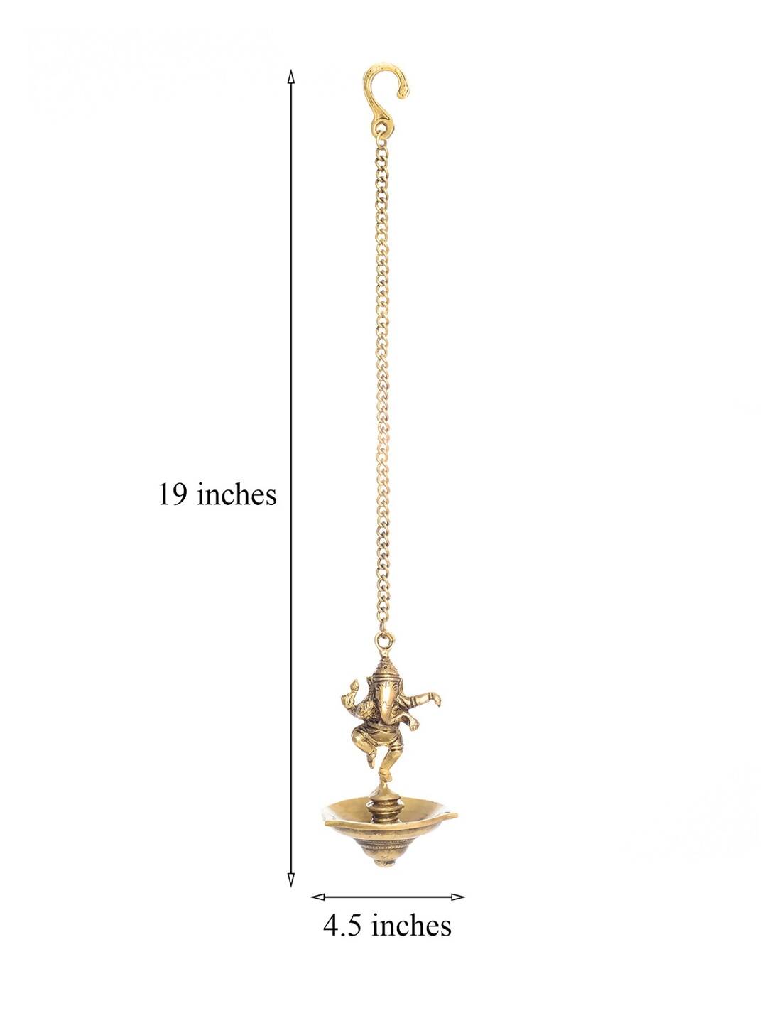 eCraftIndia Brown Dancing Ganesha Brass Hanging Diya | Grocsy