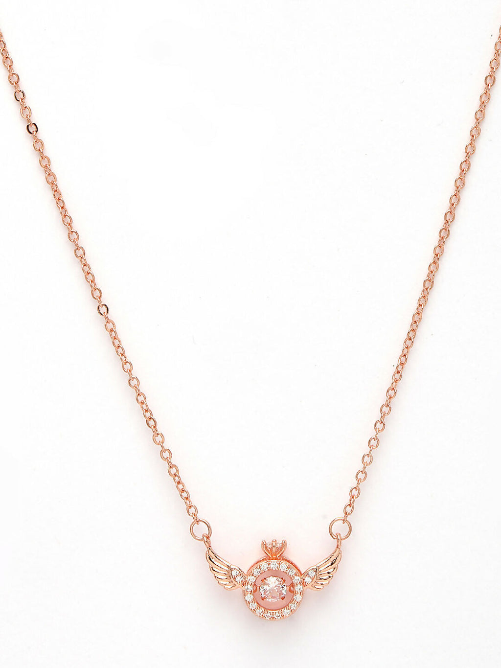 NVR Women's Rose Gold American Diamond Metal Chain | Grocsy