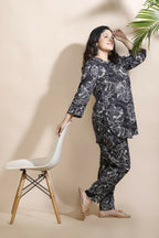Breathables Floral Cotton Co-Ord Set – Black | Grocsy