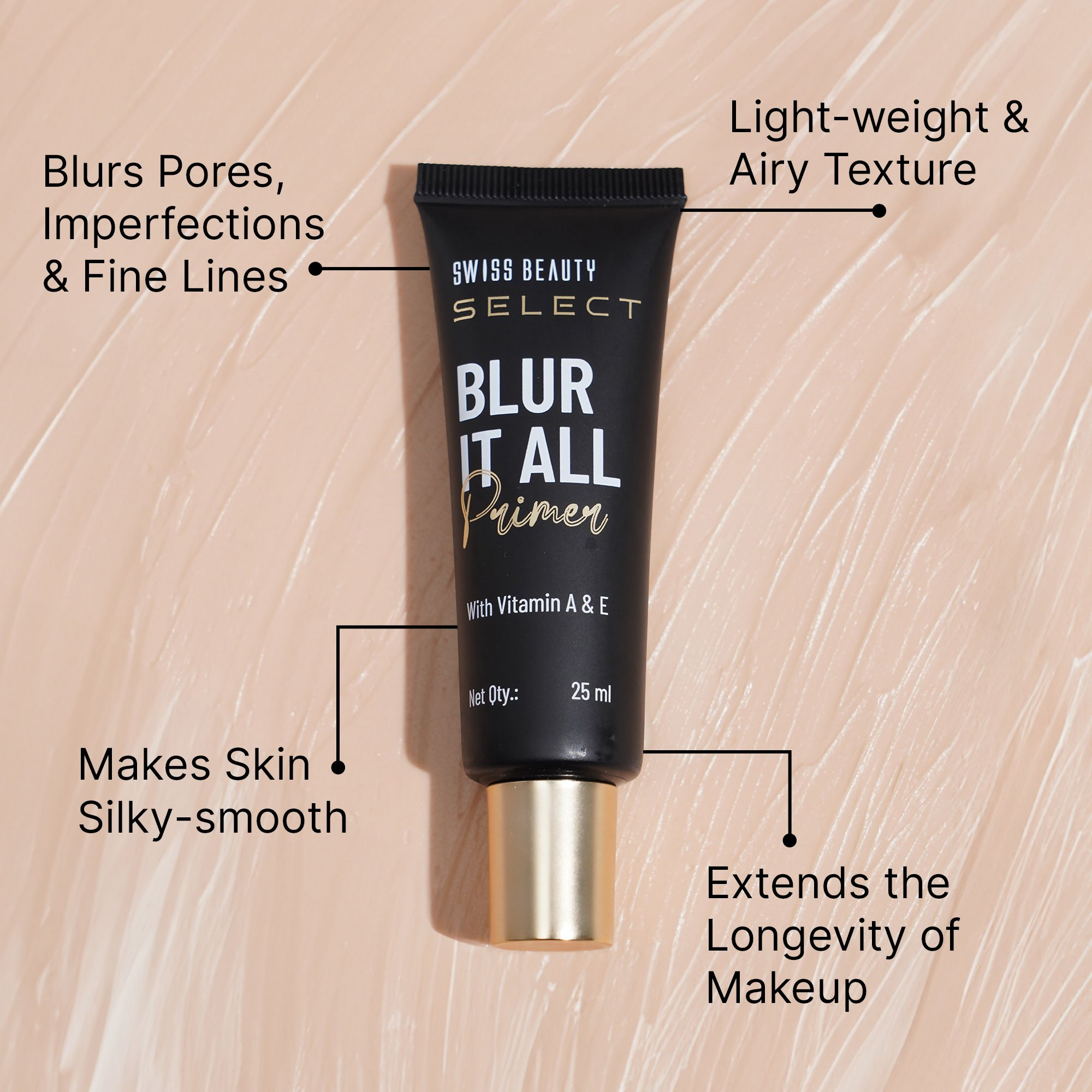 Swiss Beauty Select Blur It All Primer With Vitamin A & E | Grocsy