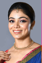 Joban Fashion Women Golden White Polki Necklace Set With Earrings | Grocsy