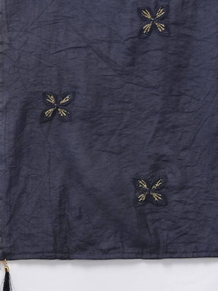 Yufta Women Red Pure Cotton Handblock Print Kurta with Trouser & Dupatta | Grocsy