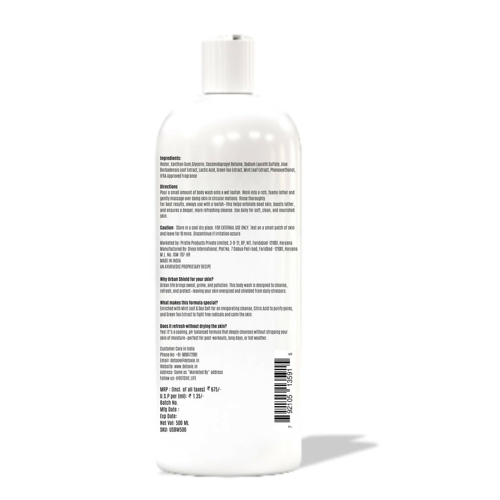 Detoxie Body Wash with Loofah - Urban Shield | Grocsy