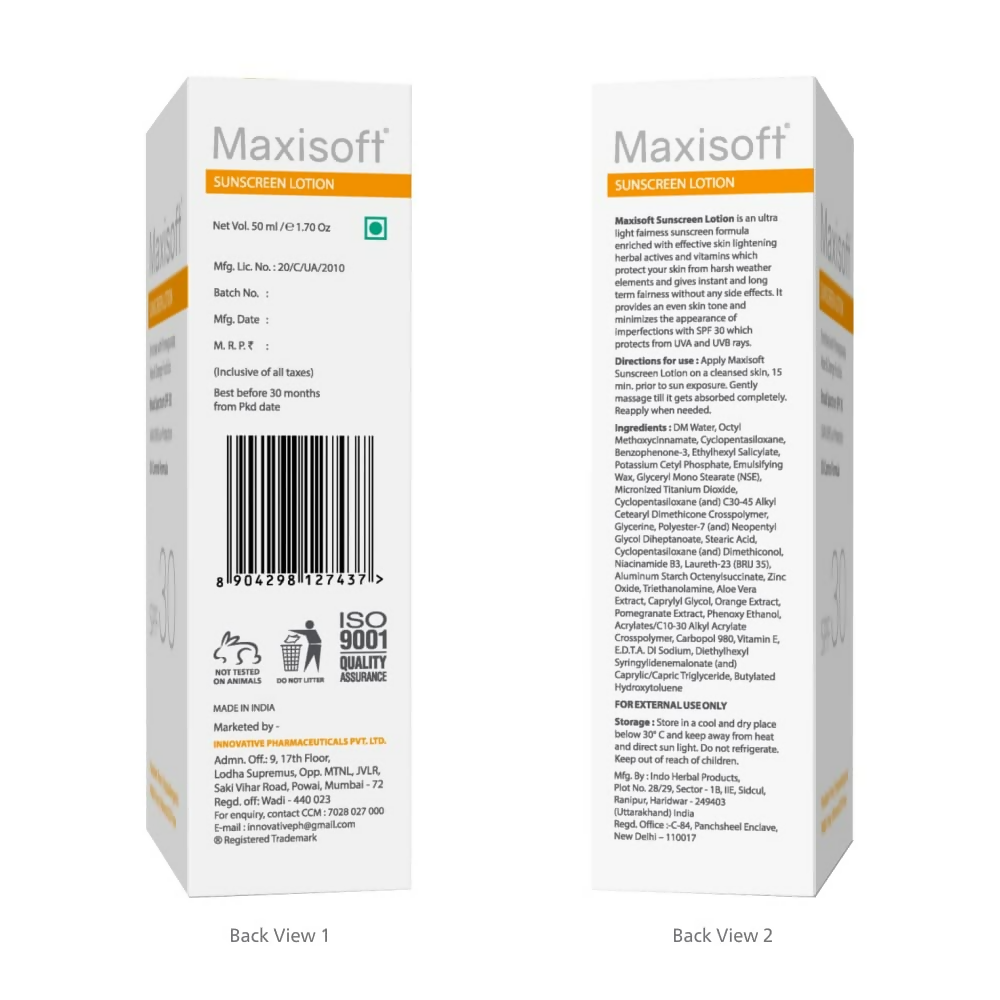 Maxisoft Sunscreen SPF 30 Lotion | Grocsy