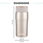 Borosil Cosmic Insulated Water Bottle Tumbler - 320ml (Gold) | Grocsy