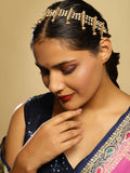 White Gold-Polished Kundan-Studded Beaded Matha Patti - Ruby Raang | Grocsy