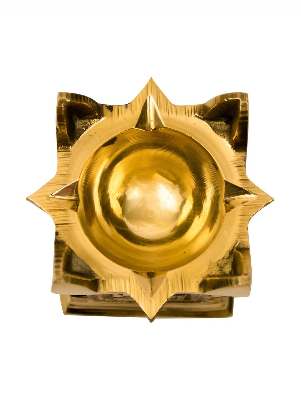 Spillbox Gold-Toned Brass Tulasi Deep Pooja Essential | Grocsy