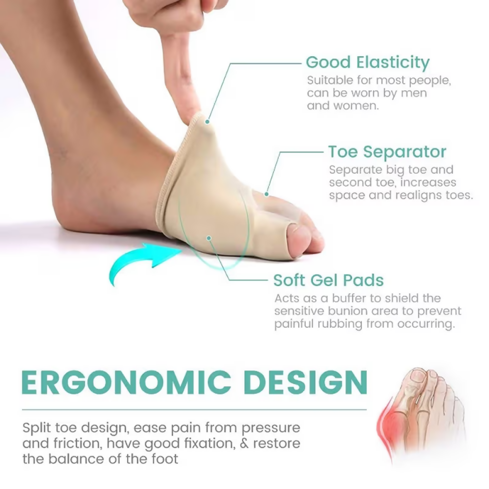 Bronson Professional Toe Thumb Bunion Corrector, Toe Separator & Toe Spreader With Gel Pad Support | Grocsy