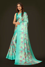 Aayaa Designer Printed Satin Saree - Multi Color | Grocsy