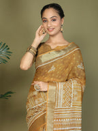 Shree Shyam Fashion Cotton Golden Saree | Grocsy