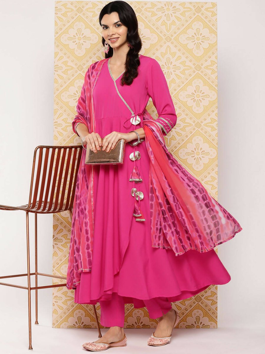 Ahalyaa Women's Traditional wear Kurta Set - Pink | Grocsy