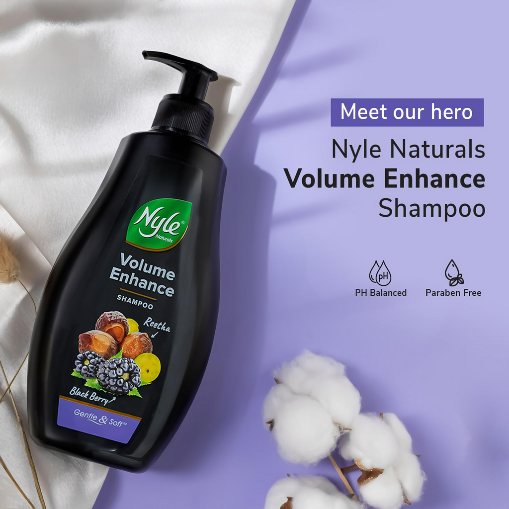 Nyle Naturals Volume Enhance Shampoo With Blackberry Reetha and Amla Gentle & Soft | Grocsy