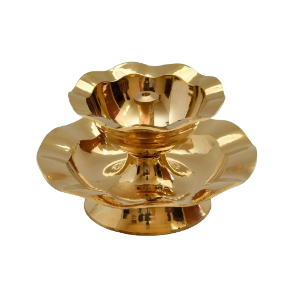 Bhimonee Decor Pure Brass Nanda Akhand Jyoth Table Diya | Grocsy