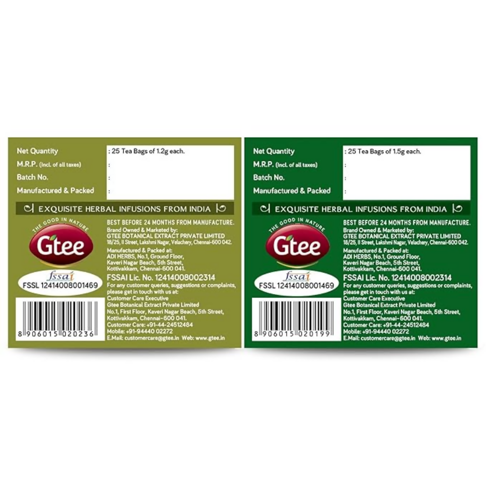 Gtee Moringa Tea Bags & Tulsi Tea Bags | Grocsy