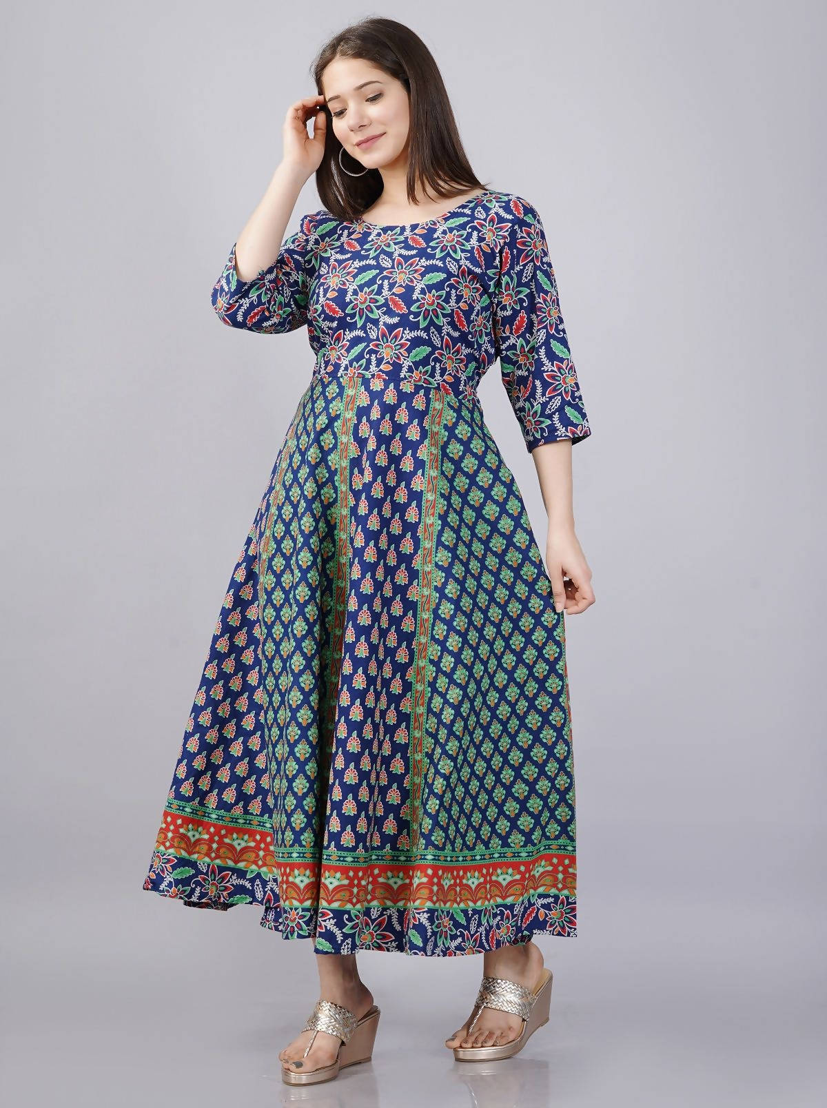 Vamika Multicolor Cotton Printed Party/Casual Wear Kurti (GAM27K) | Grocsy