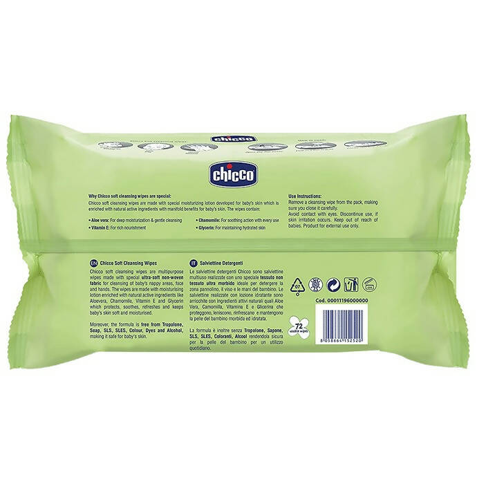 Chicco Baby Moments Soft Cleansing Wipes | Grocsy