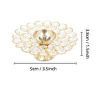 Tied Ribbons Set of 2 Gold-Toned Decorative Crystal Diyas | Grocsy