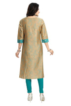 Snehal Creations Beige Cotton Silk Tunic for Women | Grocsy