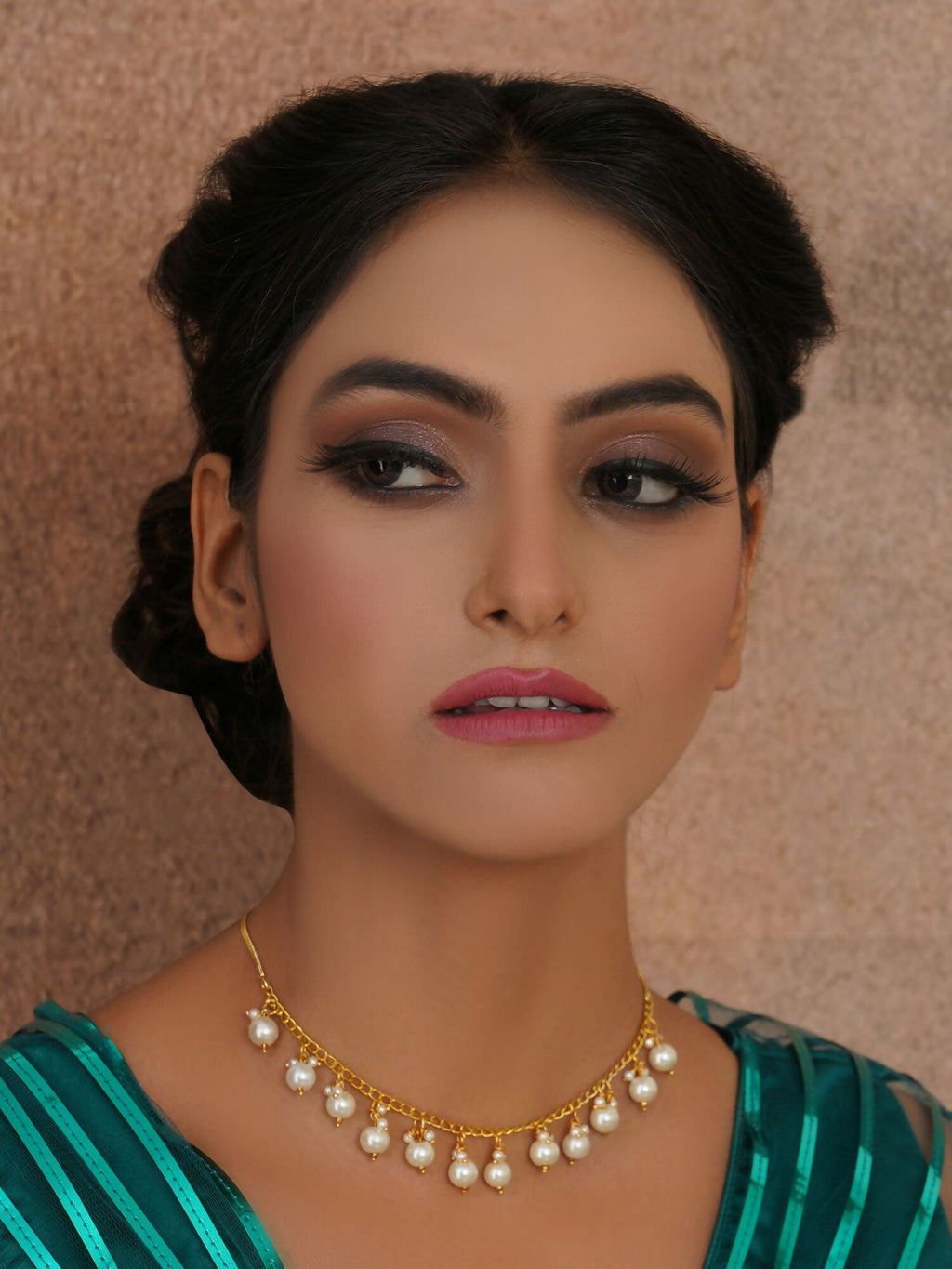 Golden Pearl Neckpiece (Gold) - Ruby Raang | Grocsy