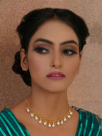 Golden Pearl Neckpiece (Gold) - Ruby Raang | Grocsy