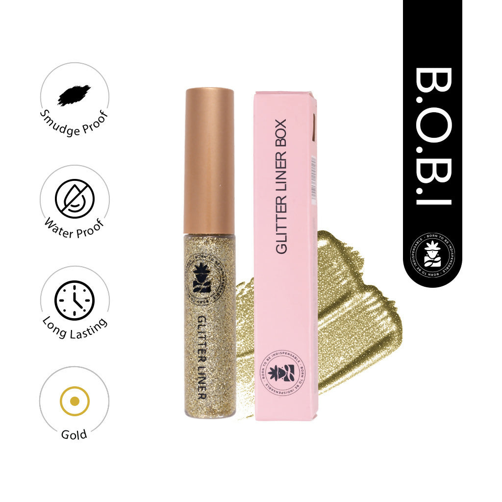 BOBI Glitter Eyeliner Gold Diamond Sparkle Finish Waterproof Long Wear | Grocsy
