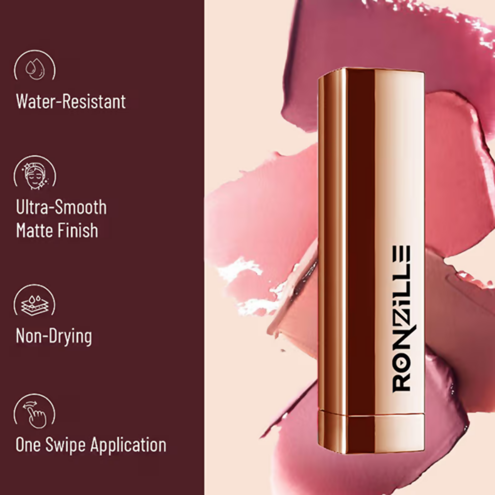 Ronzille Natural Colored Long Stay Matte Lipstick - Shade 17 | Grocsy