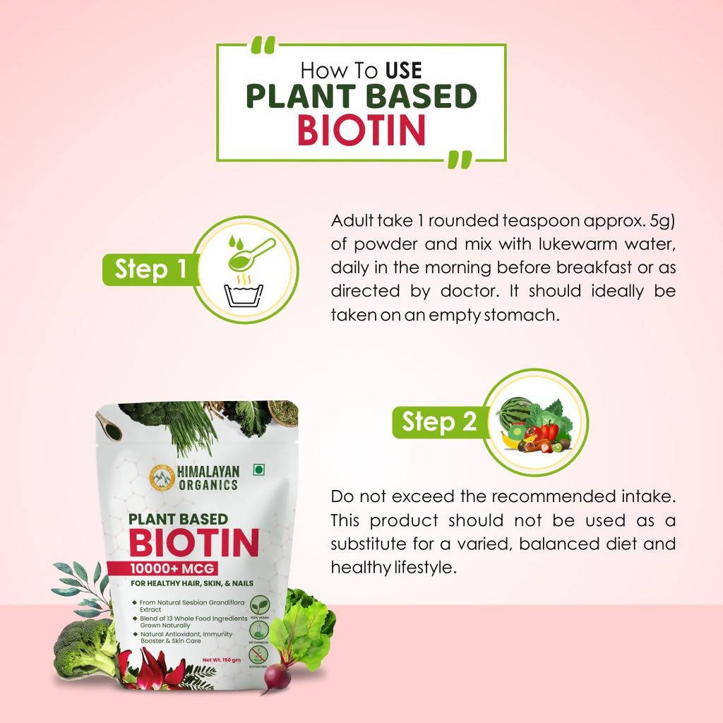 Himalayan Organics Plant-Based Biotin 10000mcg (from Sesbian Grandiflora) | Grocsy