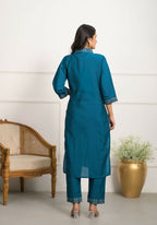 Festive Wear Ethnic Rama Viscose chanderi Stitched Suit With Dupatta - Nisha | Grocsy