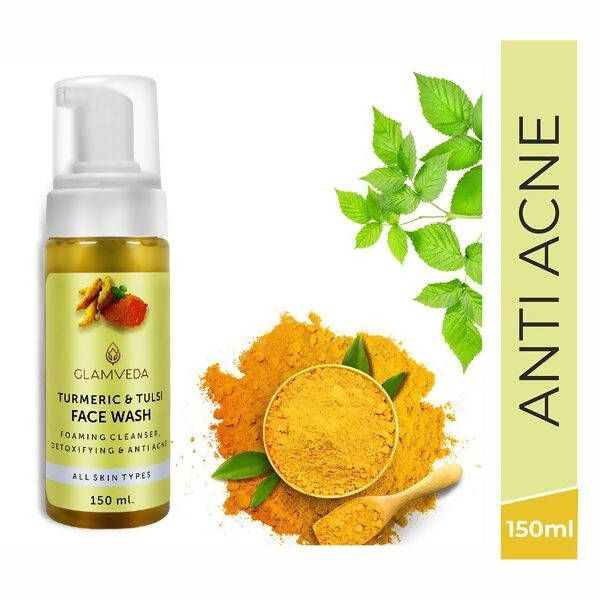 Glamveda Turmeric & Tulsi Detox Anti Acne Face Wash | Grocsy