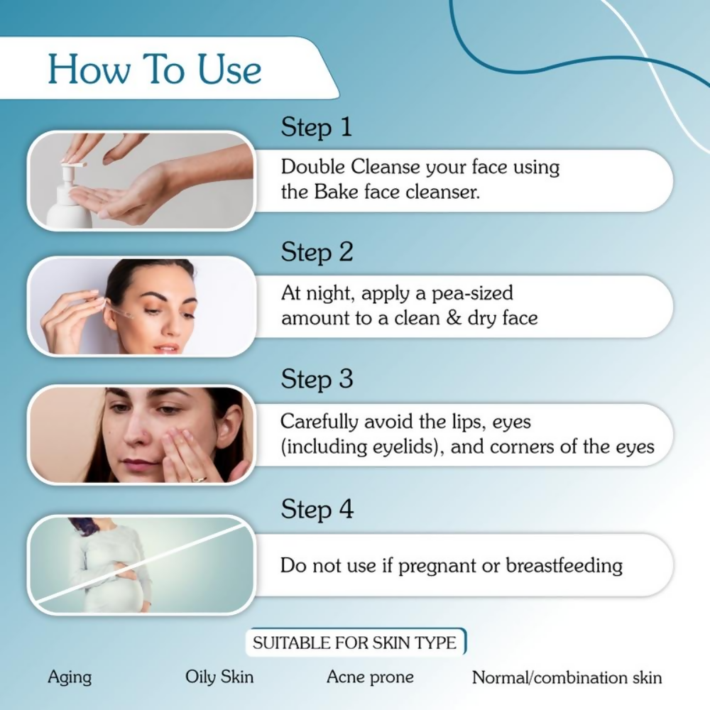 Bake Retinol 1% Face Serum With Multi Peptide + Vitamin E | Grocsy
