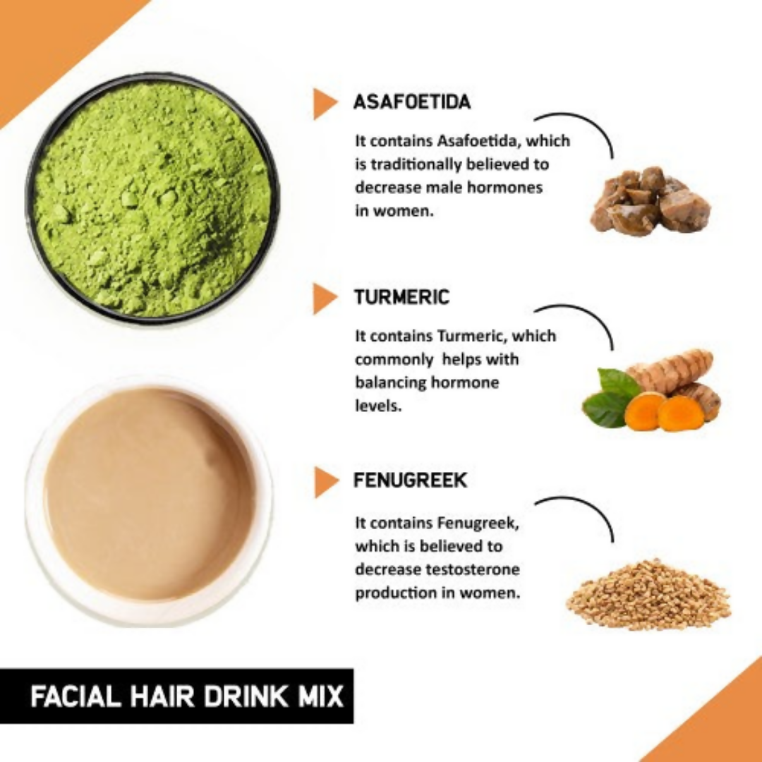 Just Vedic Facial Hair Drink Mix | Grocsy