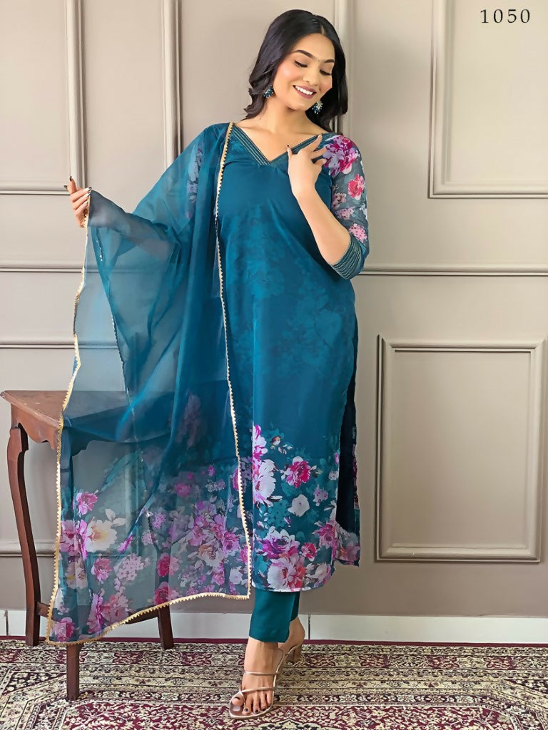 Partywear Designer Tebby Rama Stitched Suit With Dupatta - Tanisha | Grocsy
