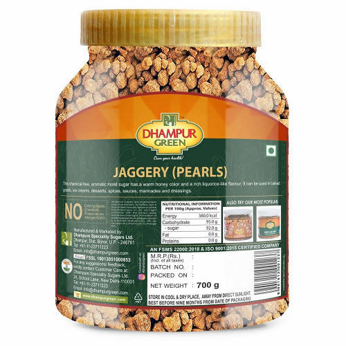 Dhampur Green Jaggery Pearls | Grocsy
