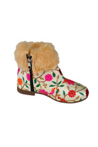 Tiny Bugs Girls Embroidered Anckle Ethnic Boots-Beige | Grocsy