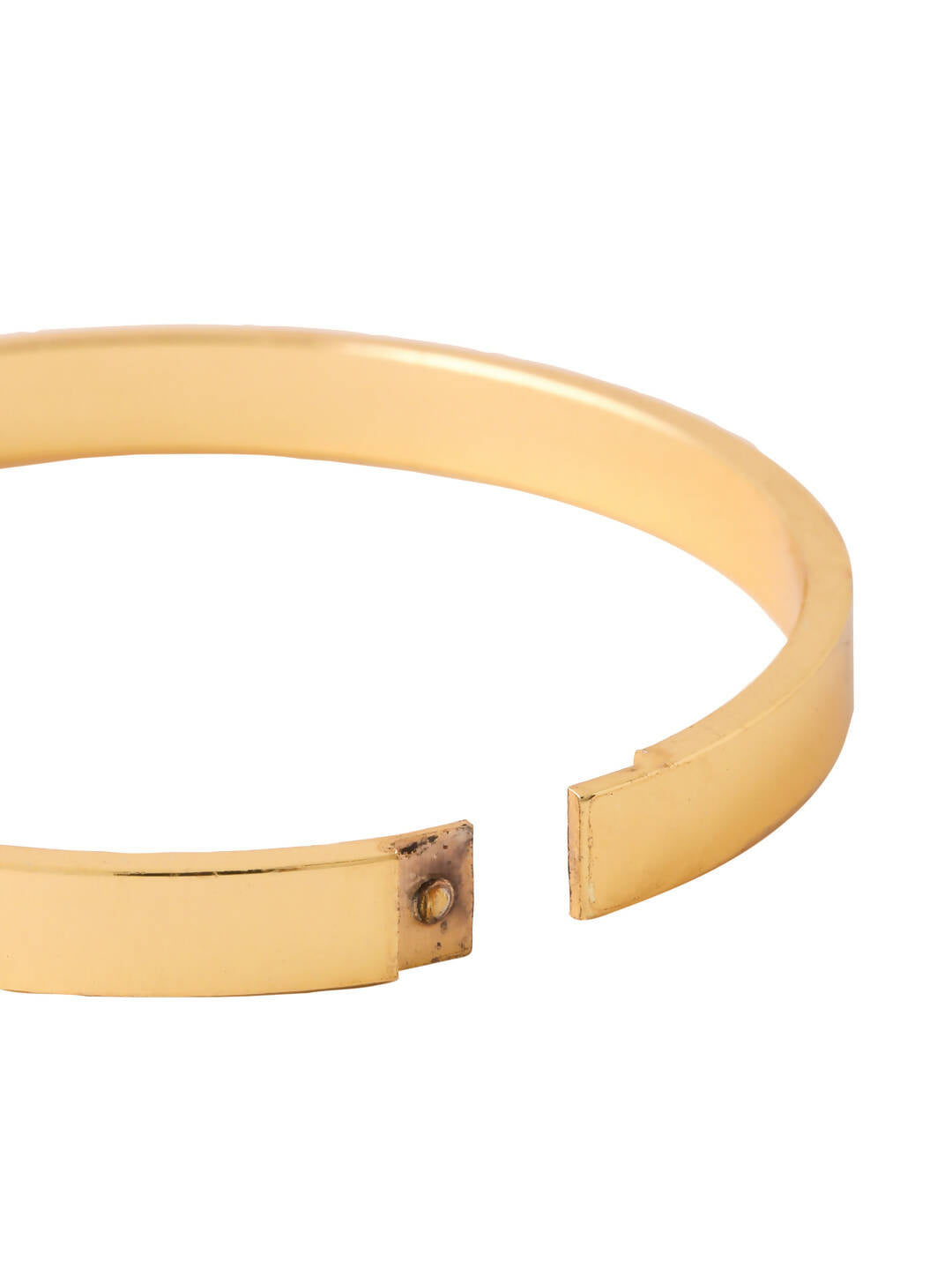 NVR Men's Gold Metal Interlock Kada Bracelet | Grocsy