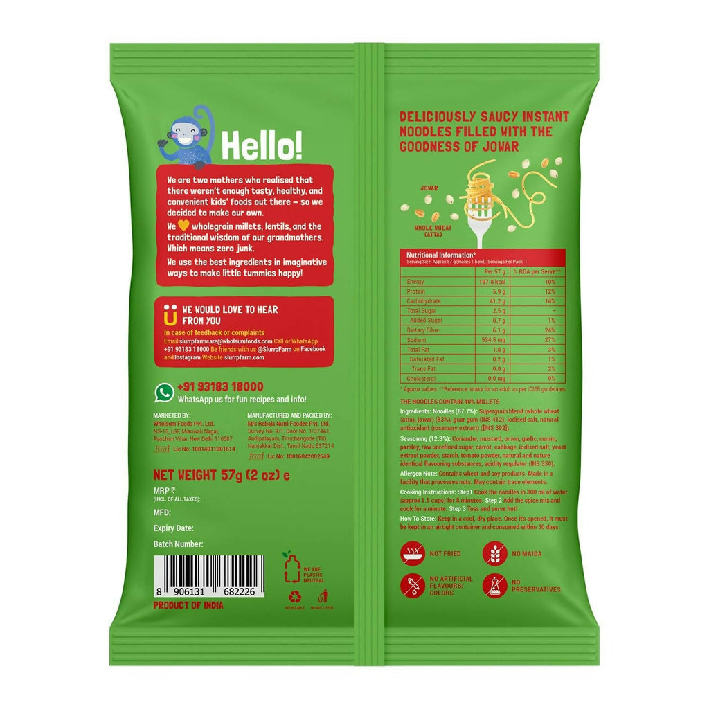Slurrp Farm No Maida Instant Millet Noodles Combo | Grocsy