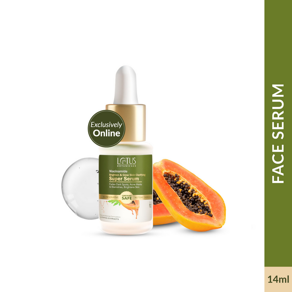 Lotus Botanicals Niacinamide & Papaya Brighten & Glow Skin Clarifying Super Serum | Grocsy