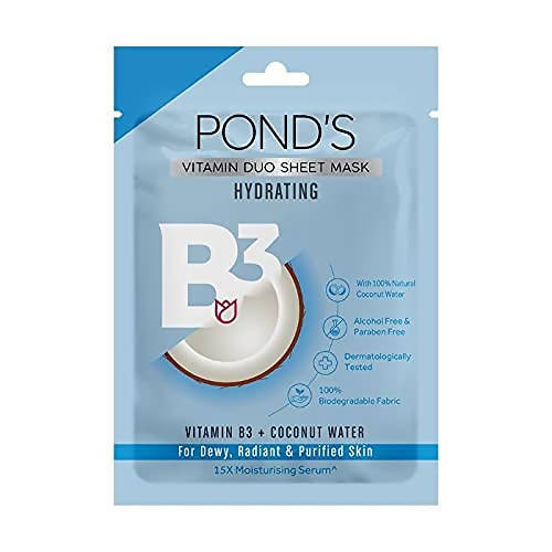 Ponds Hydrating Sheet Mask With Natural Coconut Water And Vitamin B3 | Grocsy