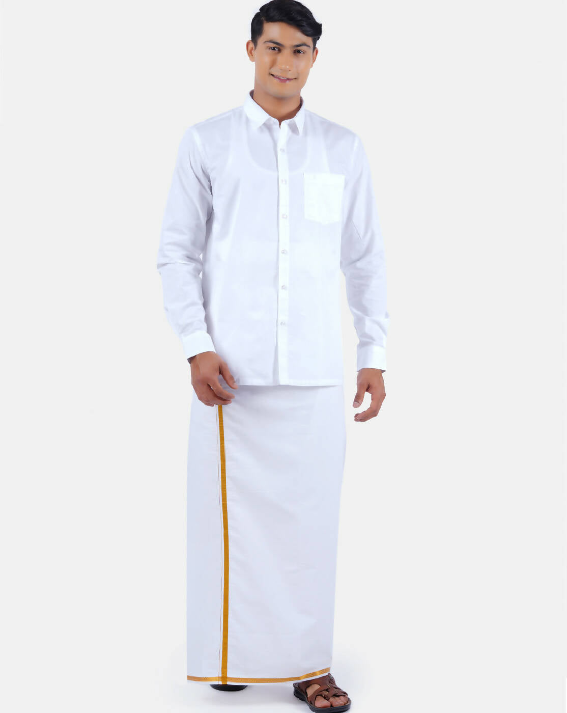 Ramraj Cotton Mens 100 % Cotton Viceroy Full Sleeve White Shirt | Grocsy