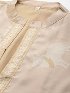 Ahalyaa Women's Traditional Wear Co-ords - Tan | Grocsy